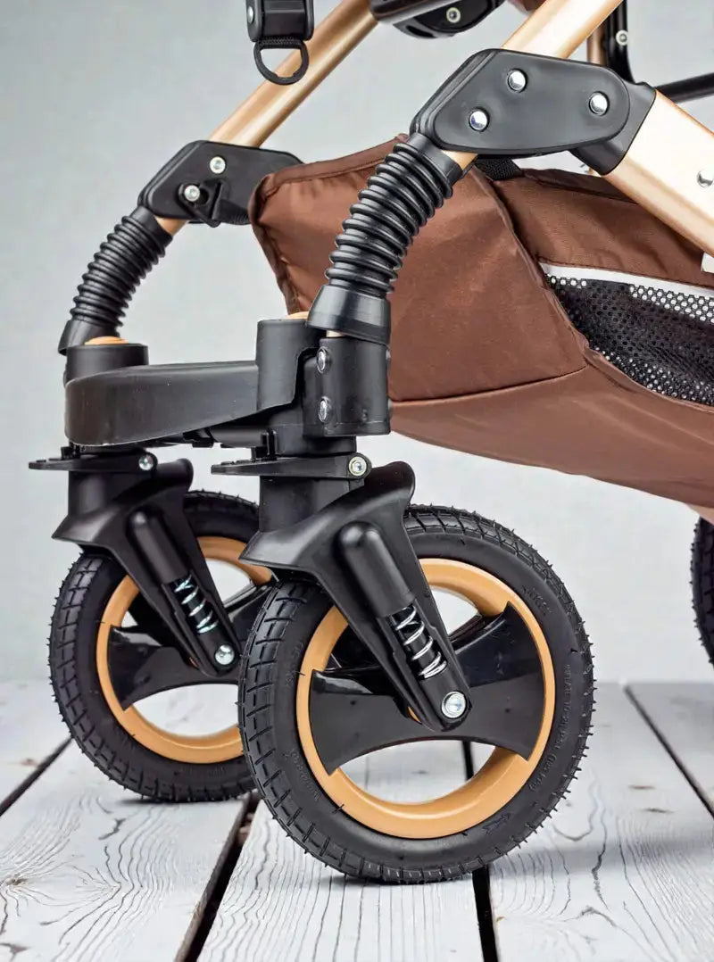 Lucid SENA PLUS LC3: Close-up of front wheel pair and suspension springs