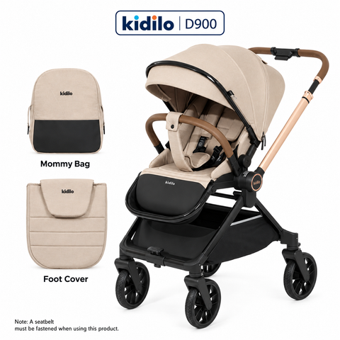 Kidilo D900 Stroller – Reversible Seat & 360° Wheels