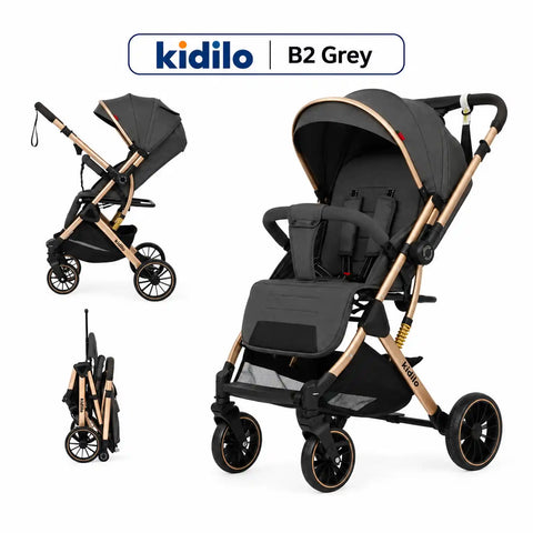 Kidilo-B2 Baby Stroller – Reversible Handle & Easy Fold