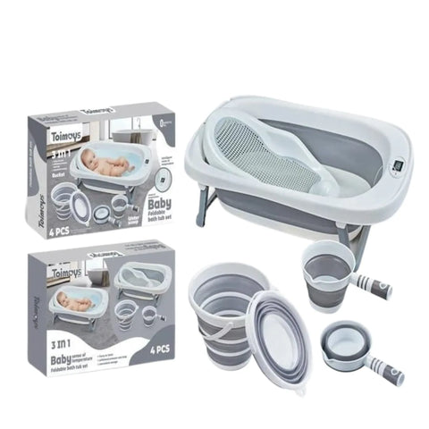 Toimoys Foldable Baby Bath Set with Mesh Support